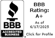 A+ Rating from the Better Business Bureau