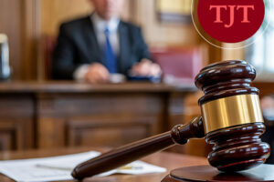 Gavel and court documents representing a motion to modify a final restraining order in New Jersey